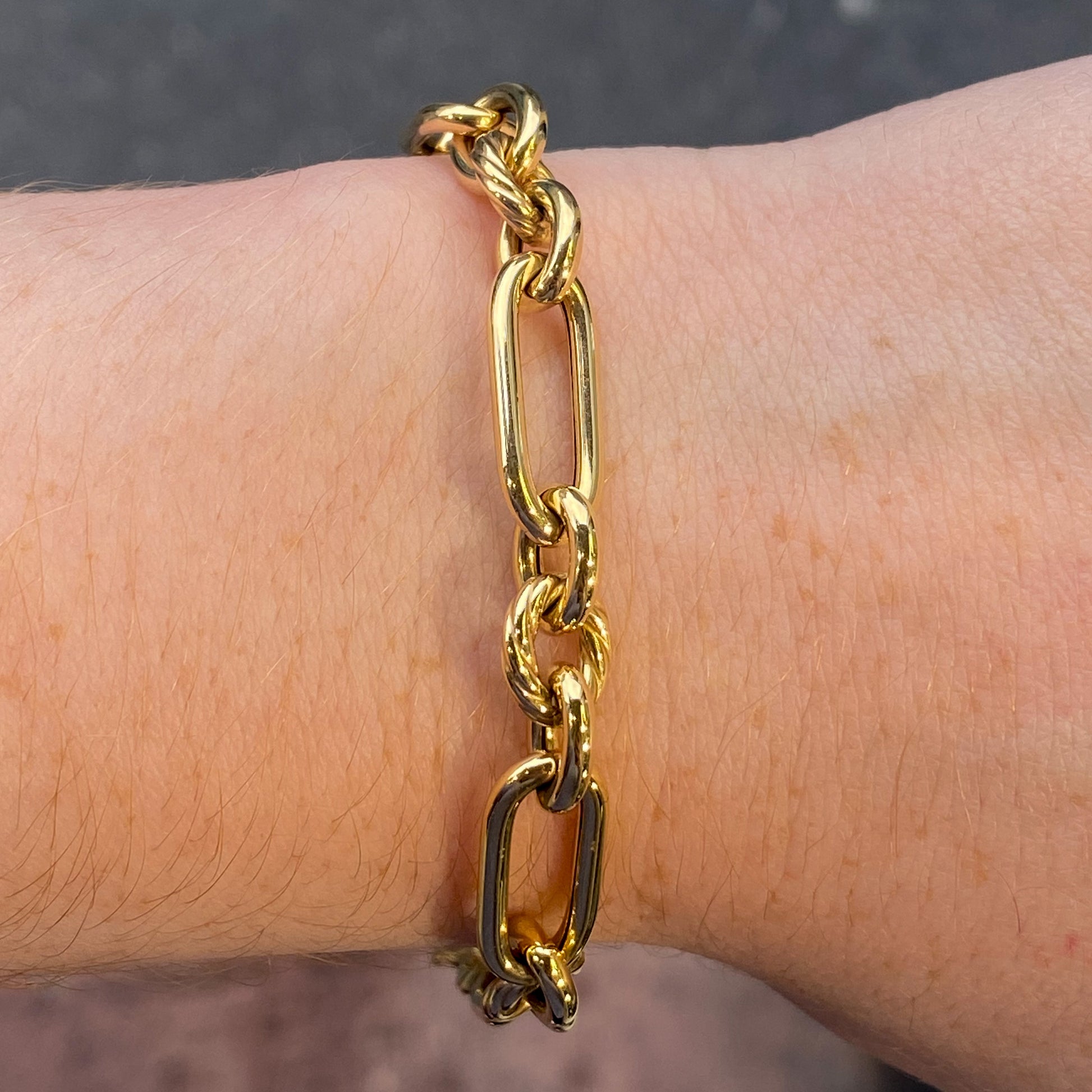 9ct Gold Chunky Mixed Link Bracelet - John Ross Jewellers