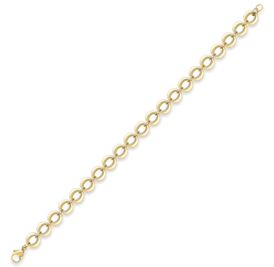9ct Gold Round Link Bracelet - John Ross Jewellers