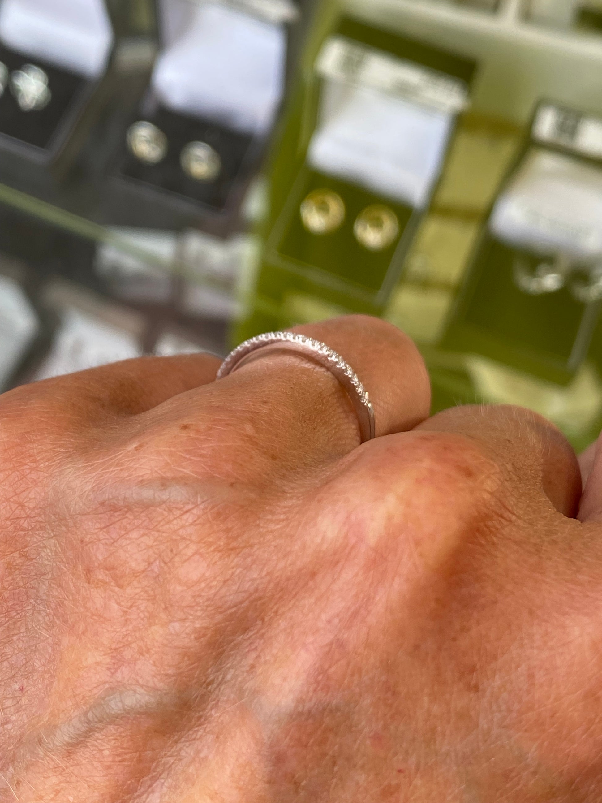 18ct White Gold Ultra Skinny Diamond Eternity Ring 0.09ct - John Ross Jewellers