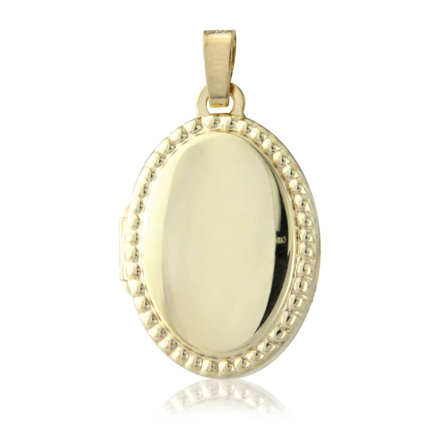 9ct Gold Beaded Oval Locket and Chain | Medium - John Ross Jewellers