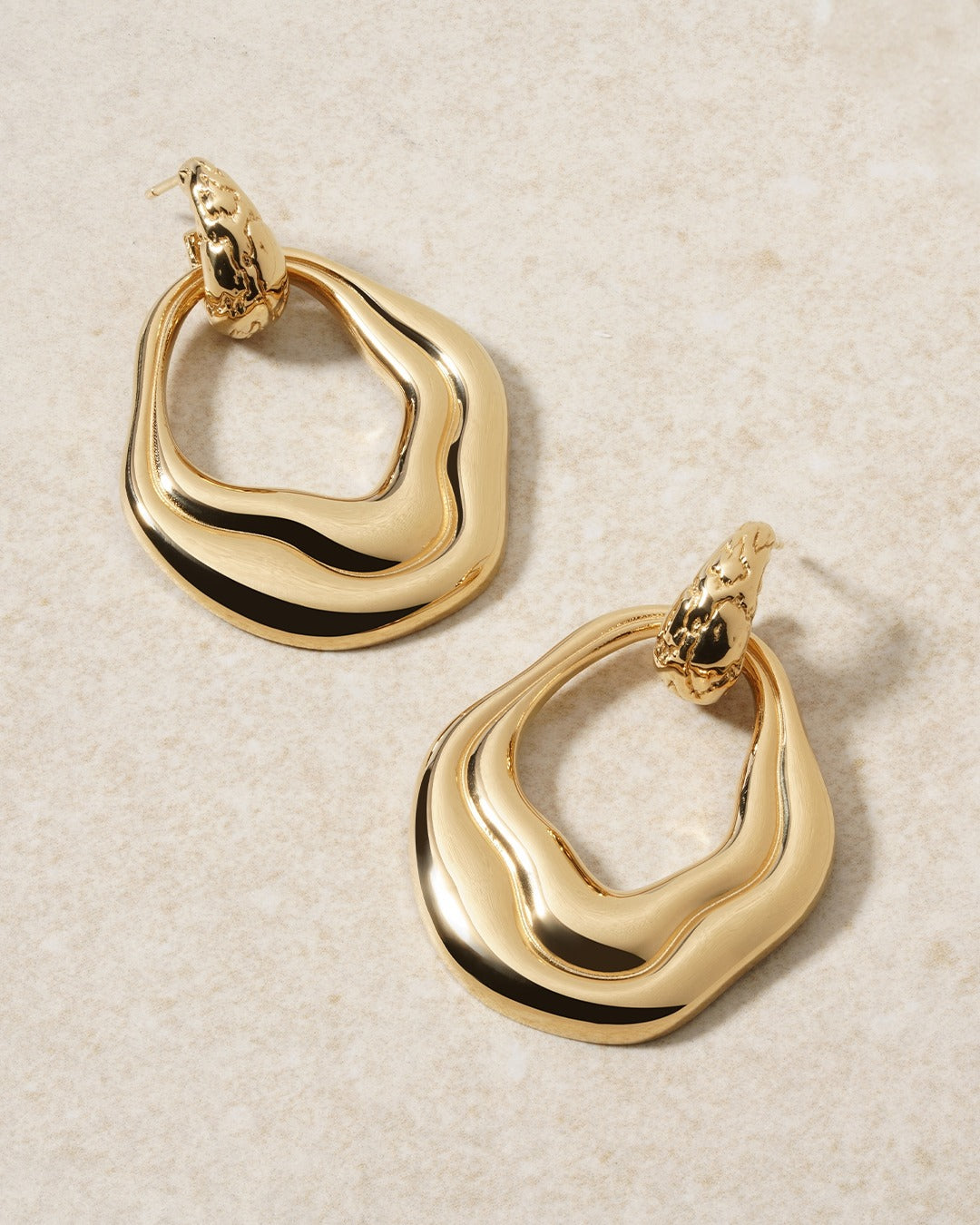 Rebecca Ursula - Long Wave Drop Earrings - John Ross Jewellers