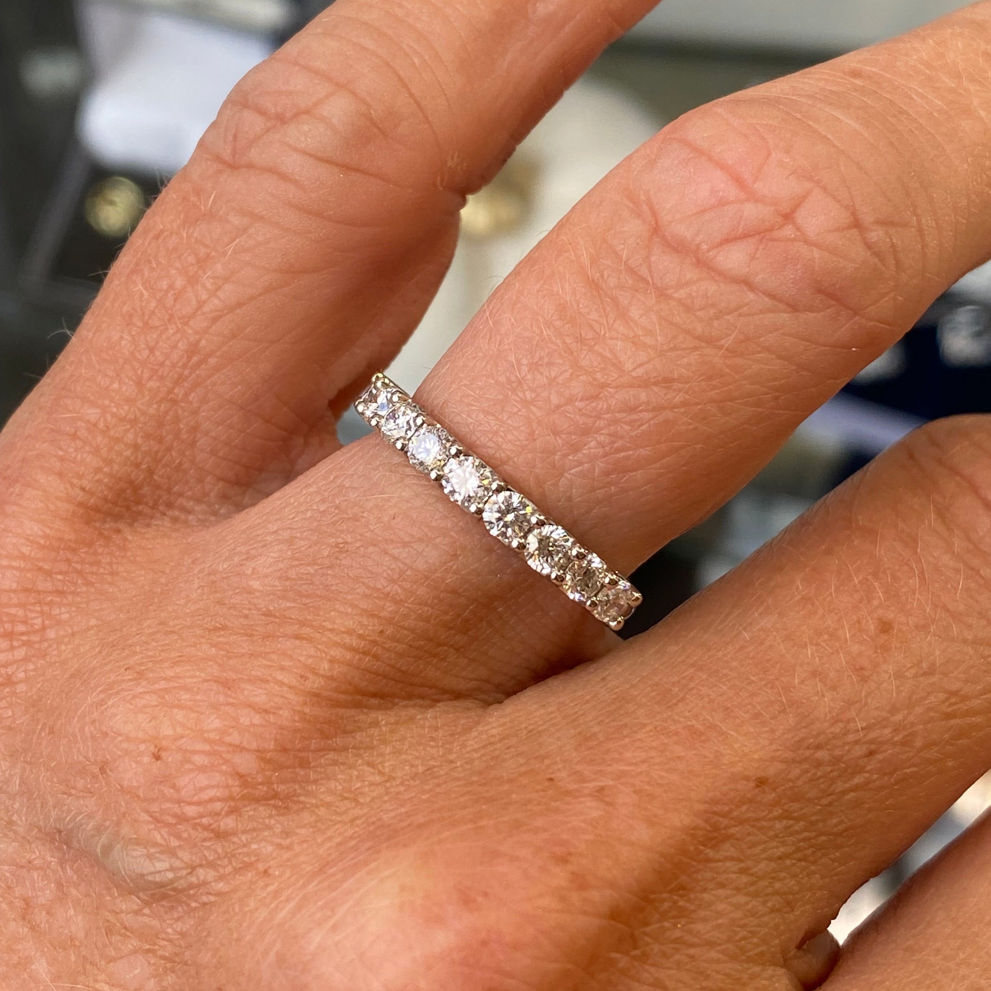 Platinum Nine Stone Diamond Eternity Ring | 0.70ct - John Ross Jewellers