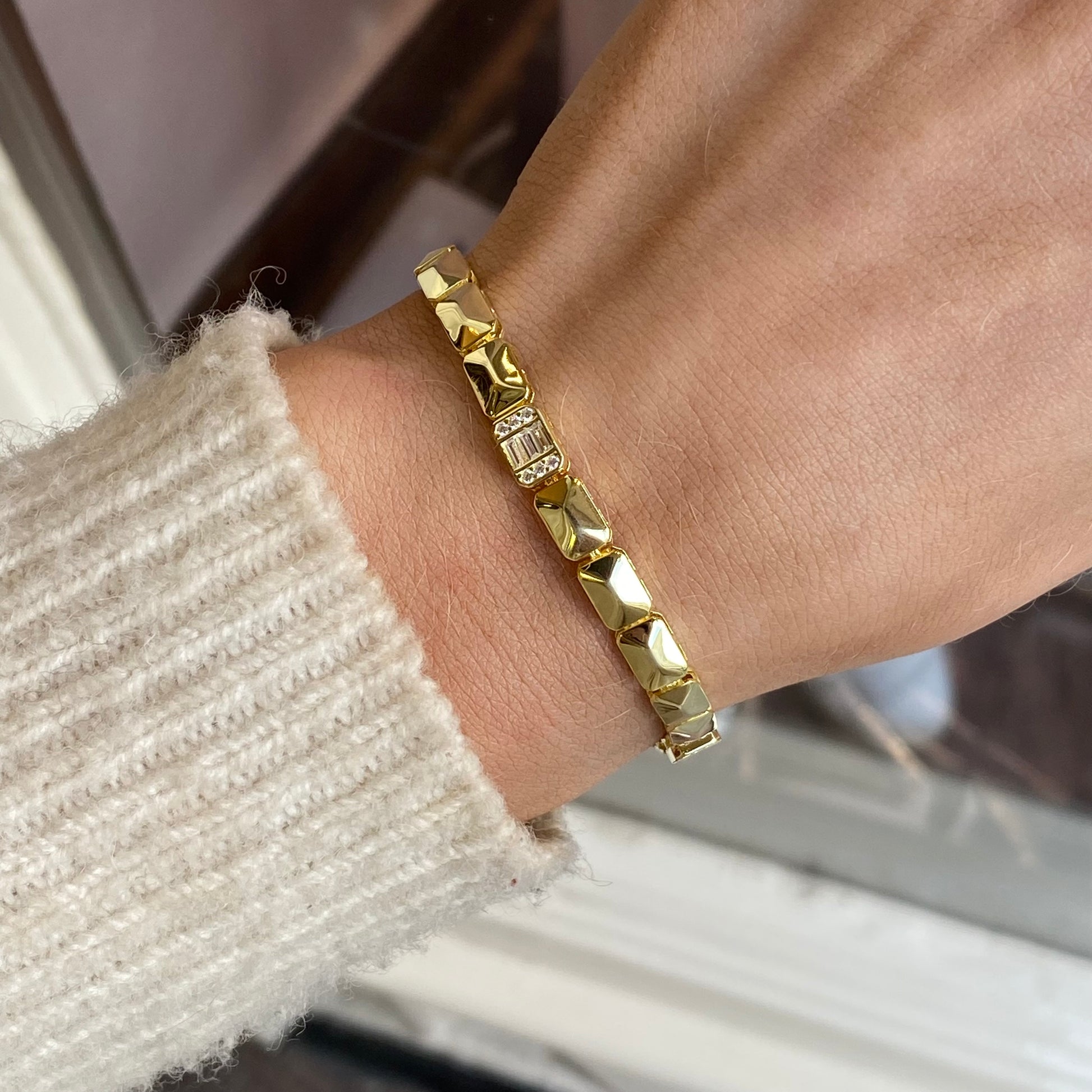 Sunshine Quadro CZ Line Bracelet | 18cm - John Ross Jewellers