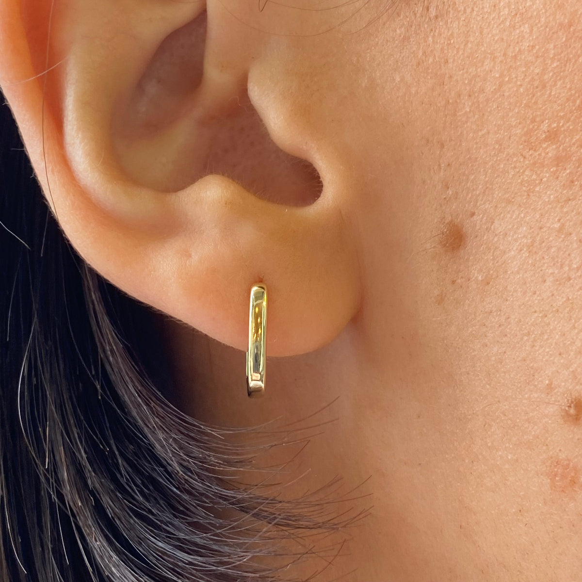 Sunshine Rectangular Huggie Hoop Earrings