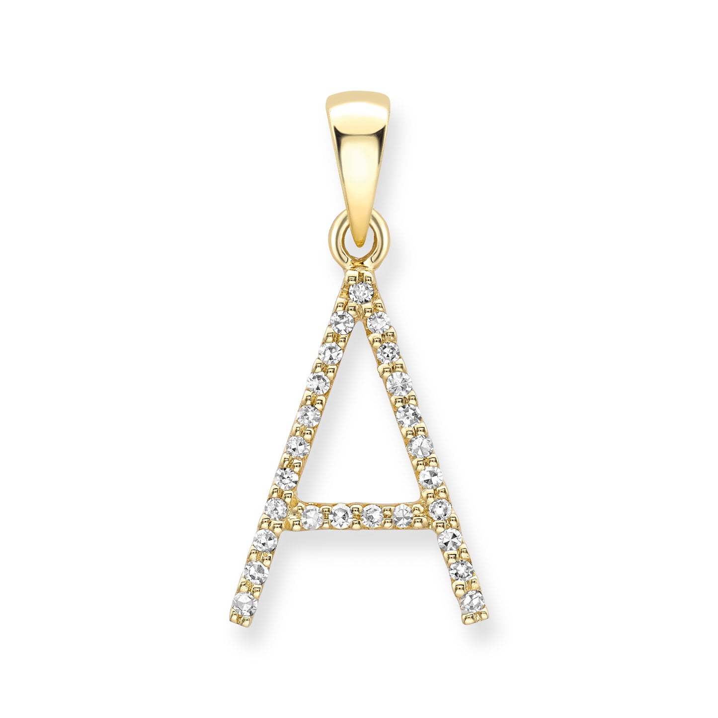 9ct Gold Diamond Set Letter Necklace - John Ross Jewellers