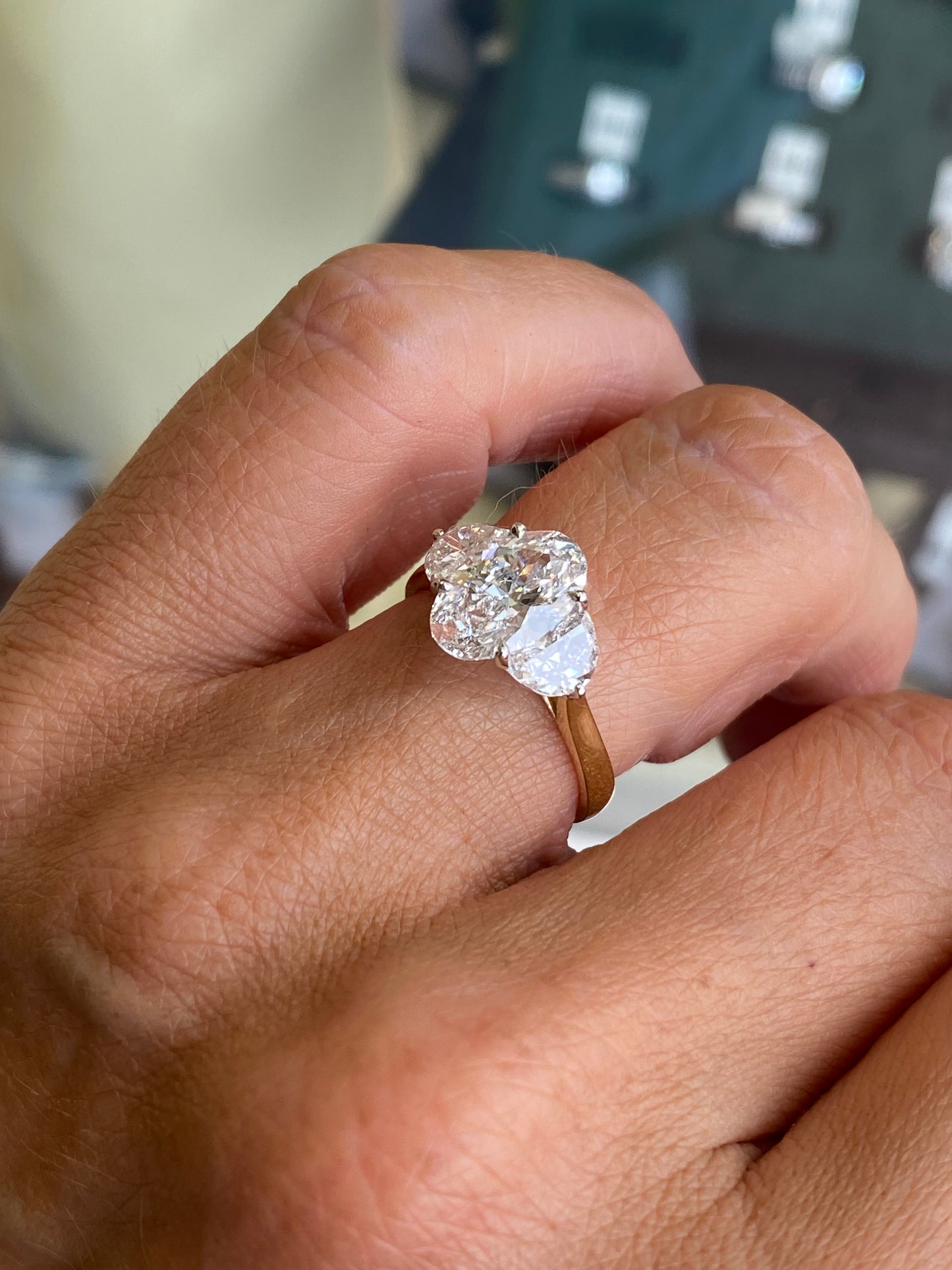 18ct Gold Trilogy Engagement Ring | Lab Certificated 2.80ct