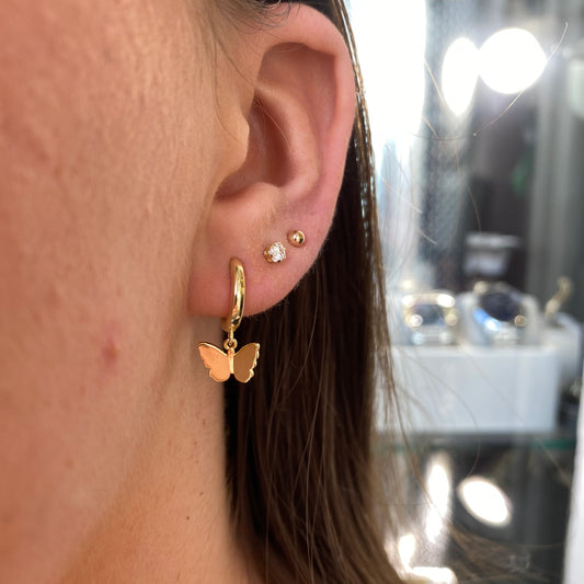 Sunshine Butterfly Huggie Hoop Earrings - John Ross Jewellers