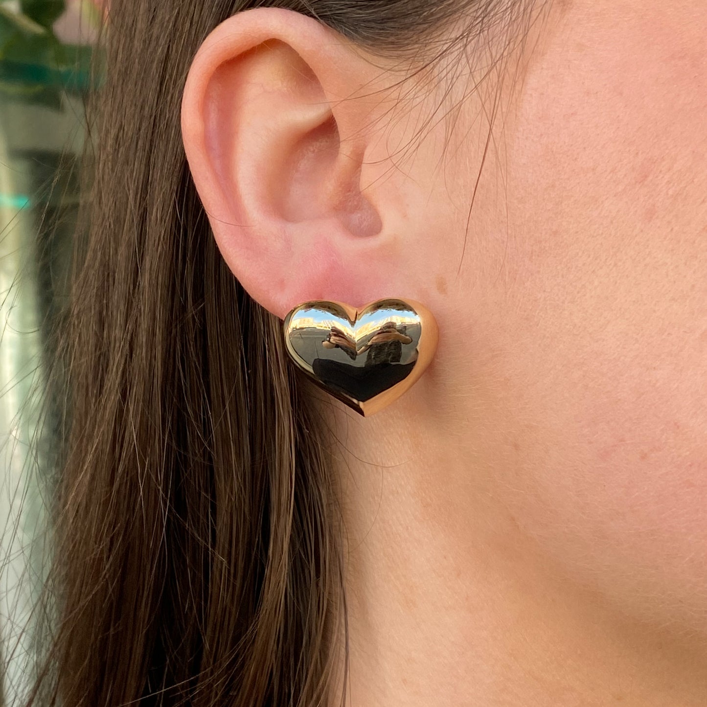 Sunshine Maximum Chunk Heart Stud Earrings | 20mm - John Ross Jewellers