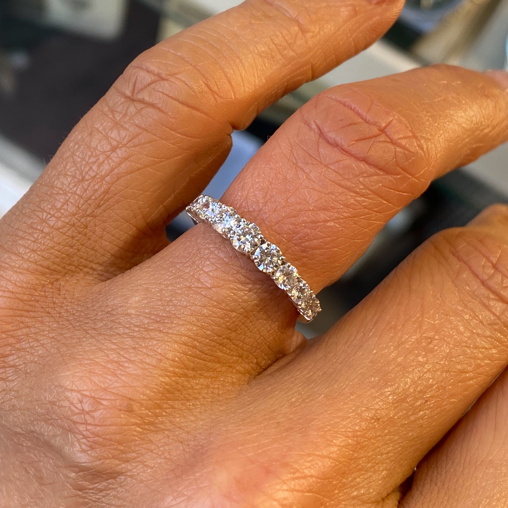 18ct White Gold Graduated Diamond Eternity Ring | 1.04ct - John Ross Jewellers