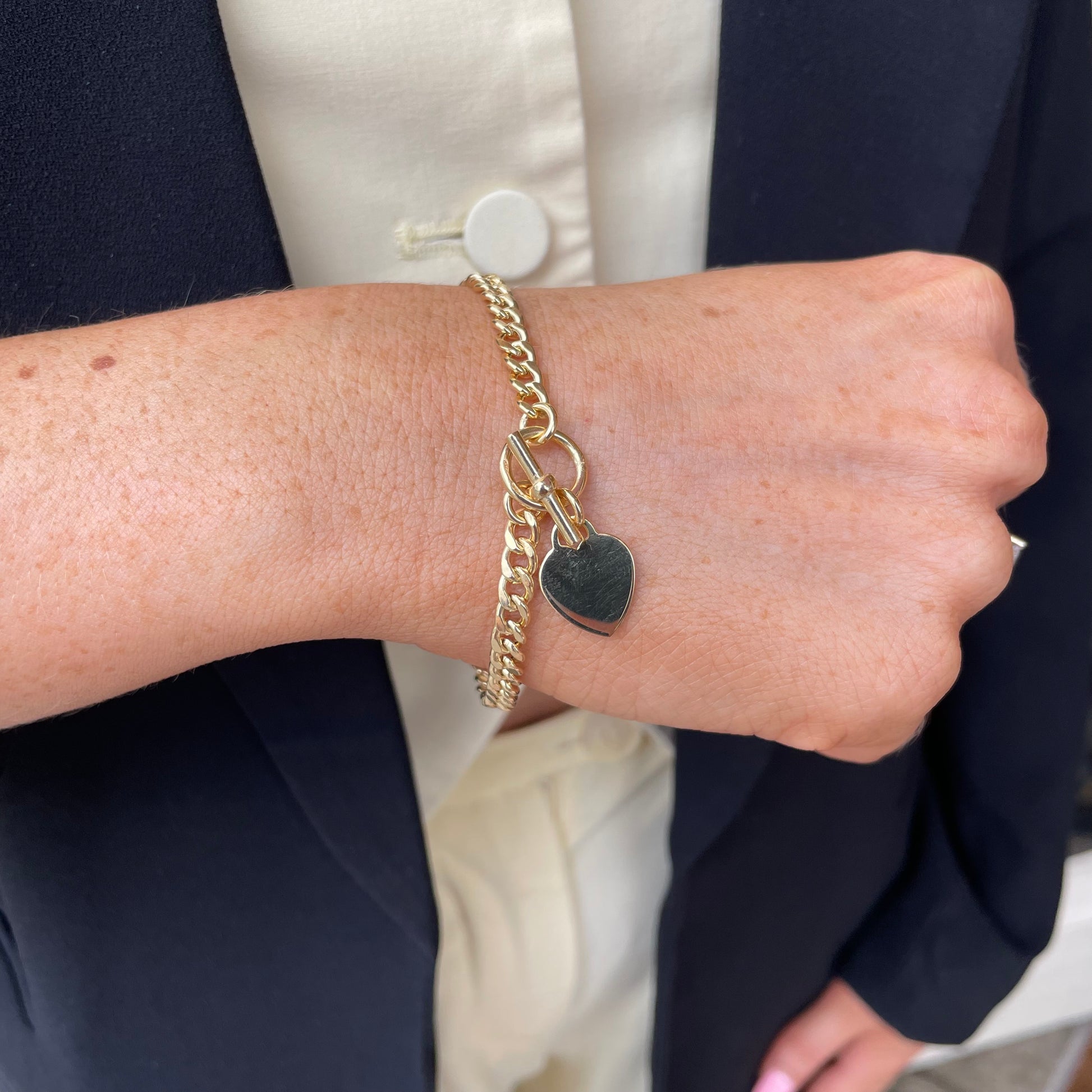 Sunshine Classic T-Bar & Heart Bracelet - John Ross Jewellers