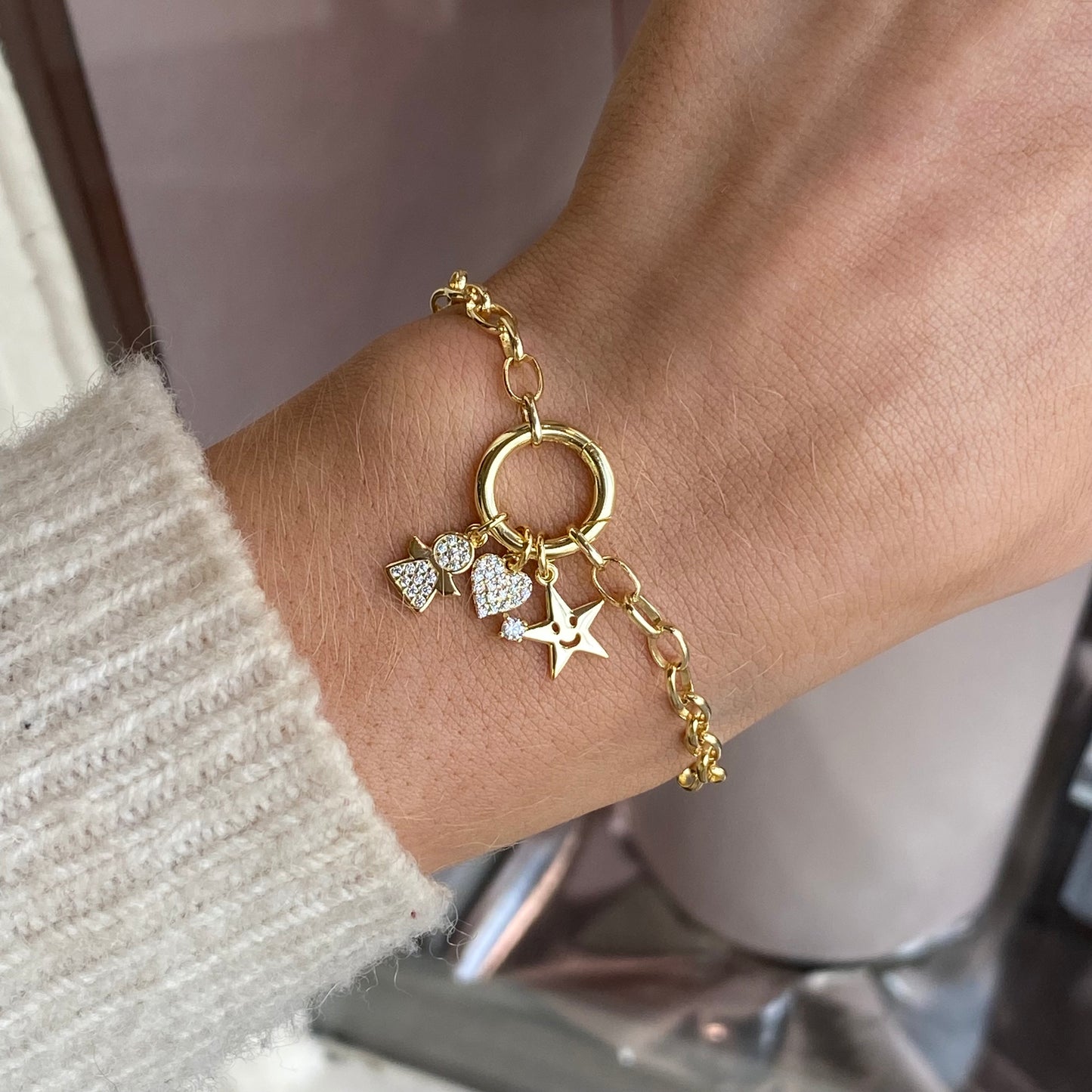 Sunshine Charming Bracelet | 17+3cm | Star, Heart & Angel - John Ross Jewellers