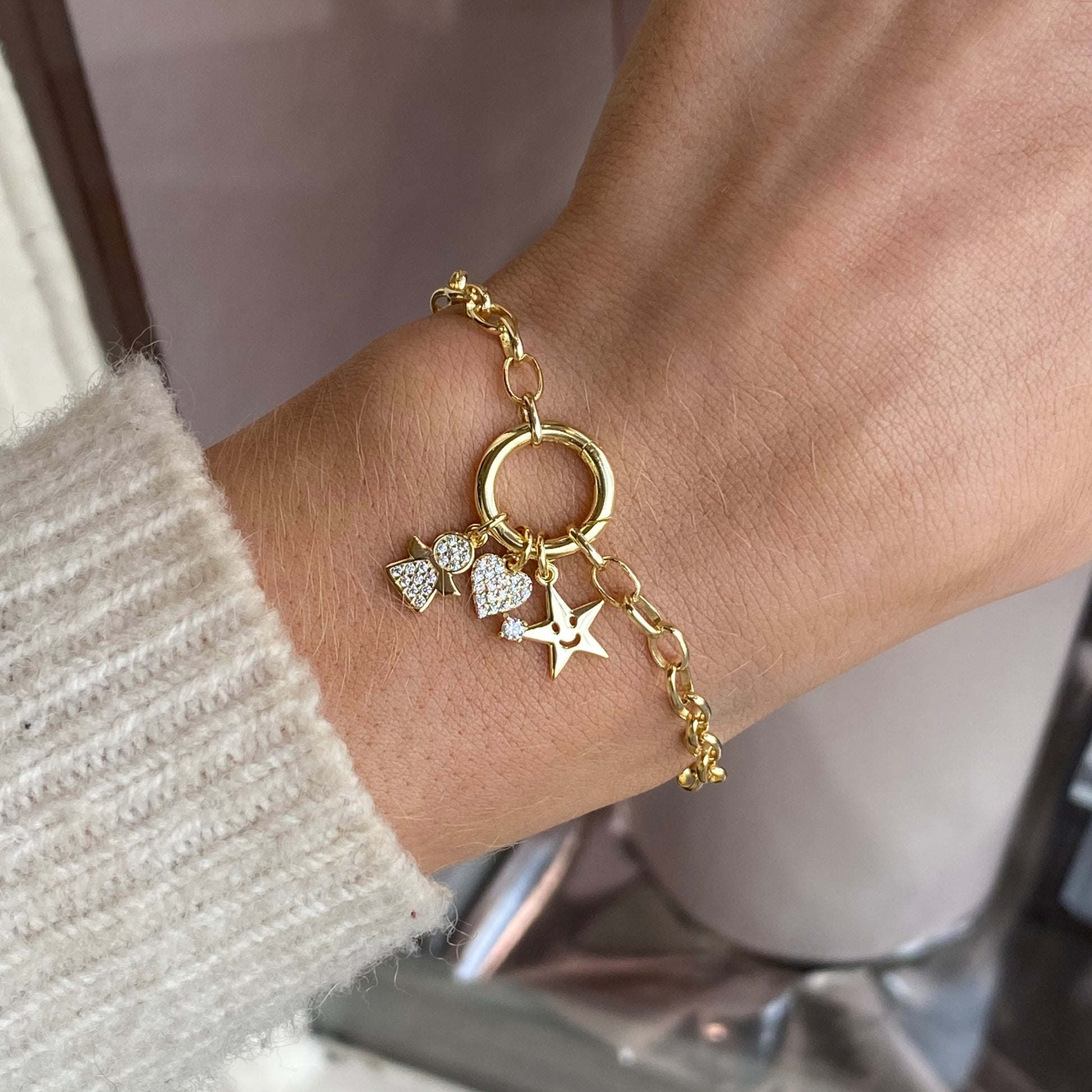 Sunshine Charming Bracelet | 17+3cm | Star, Heart & Angel - John Ross Jewellers