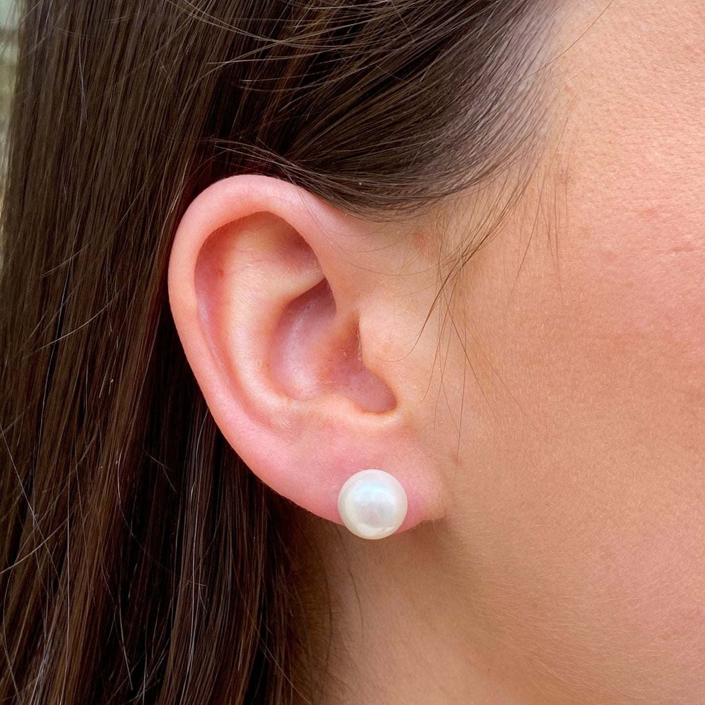 Silver Freshwater Pearl Stud Earrings | 10-11mm - John Ross Jewellers