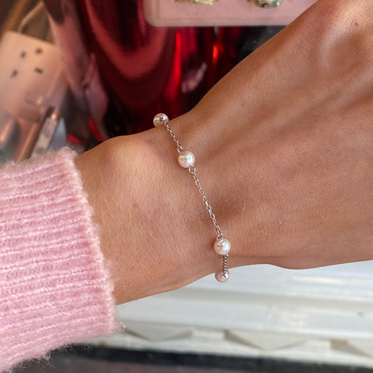 Silver Pear Station Bracelet |16+3cm - John Ross Jewellers