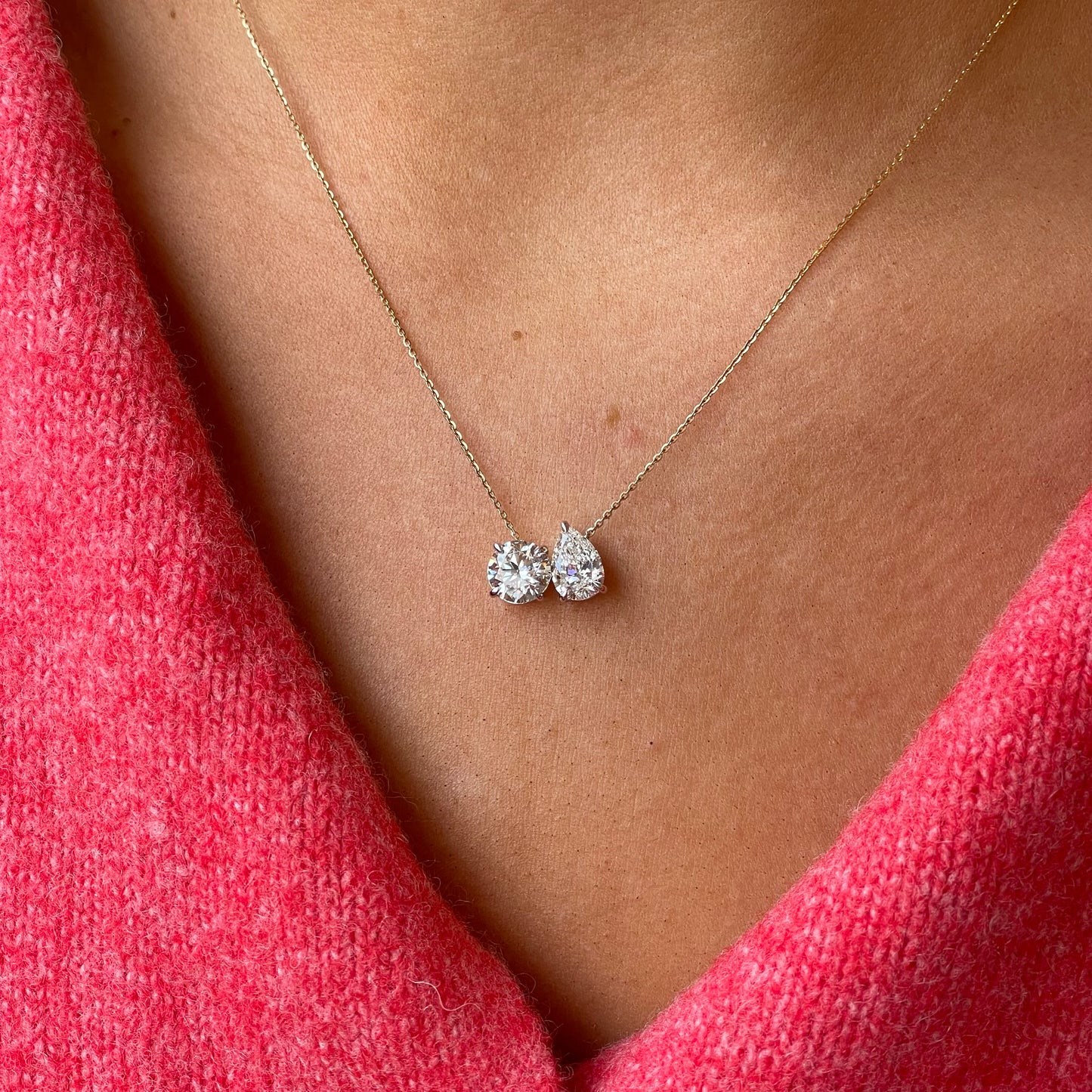 9ct Gold Lab Moi et Toi Necklace | 2.65ct - John Ross Jewellers