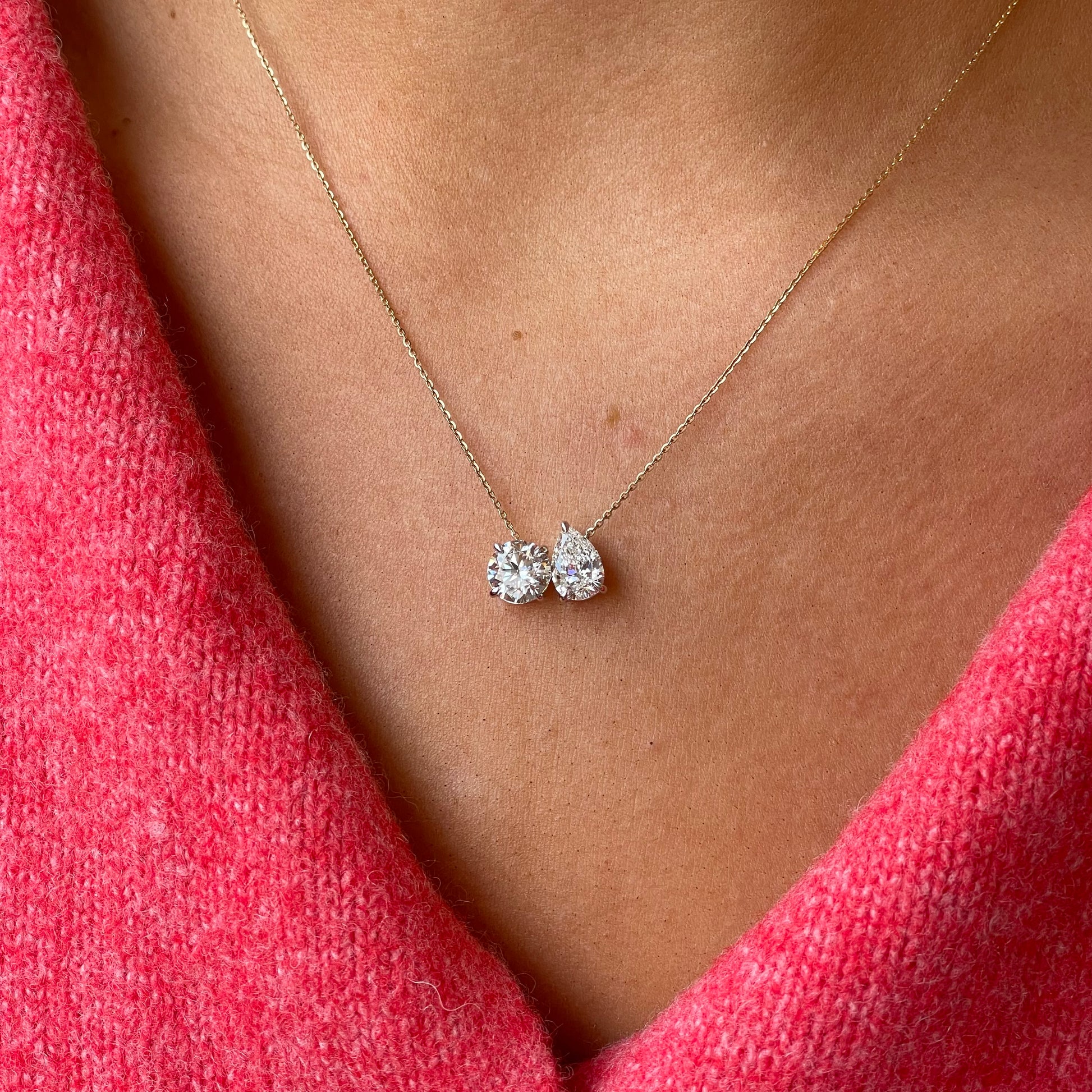 9ct Gold Lab Moi et Toi Necklace | 2.65ct - John Ross Jewellers