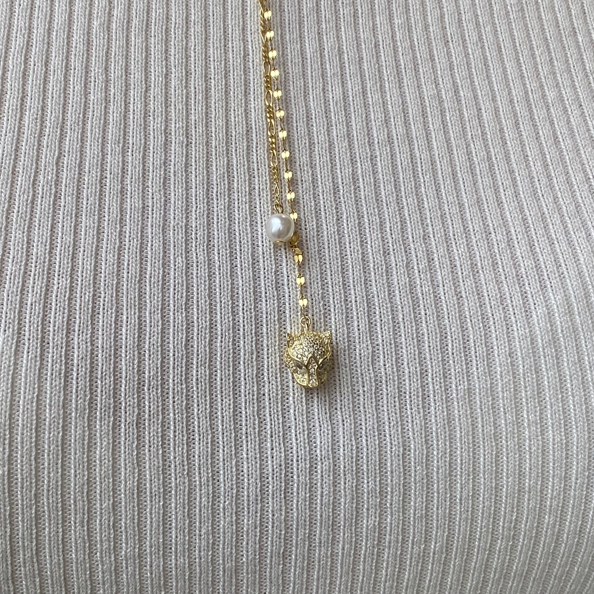 Sunshine CZ Panther Drop Necklace | 40+5cm - John Ross Jewellers