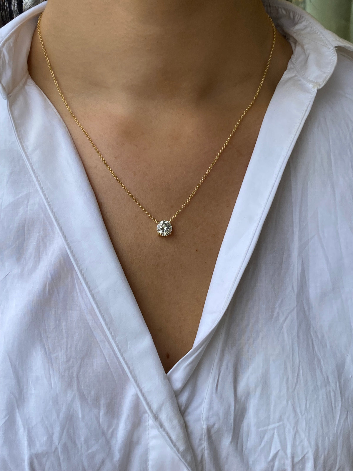 Sunshine 8mm CZ Claw Solitaire Necklace | 42 + 3 + 5cm