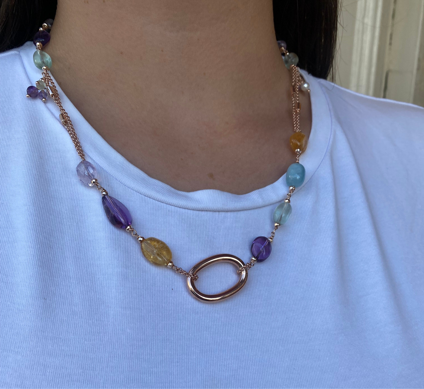 Baroque Necklace | Horos | Amethyst & Quartz - John Ross Jewellers