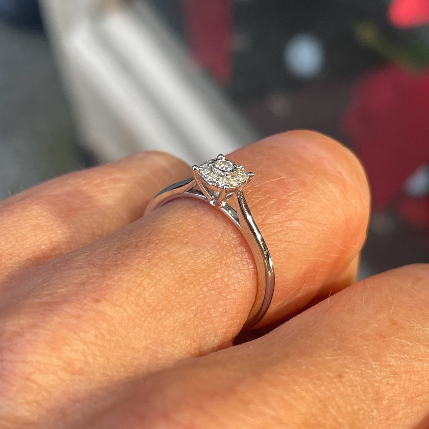 9ct White Gold Diamond Solitaire Engagement Ring | 0.09ct - John Ross Jewellers