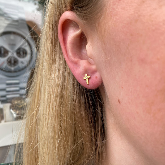 Sunshine CZ Cross Stud Earrings - John Ross Jewellers