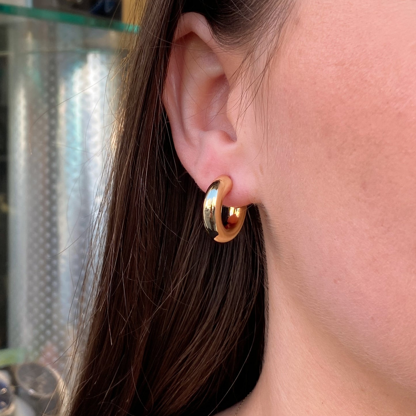 Sunshine Chunky Tube Hoop Earrings