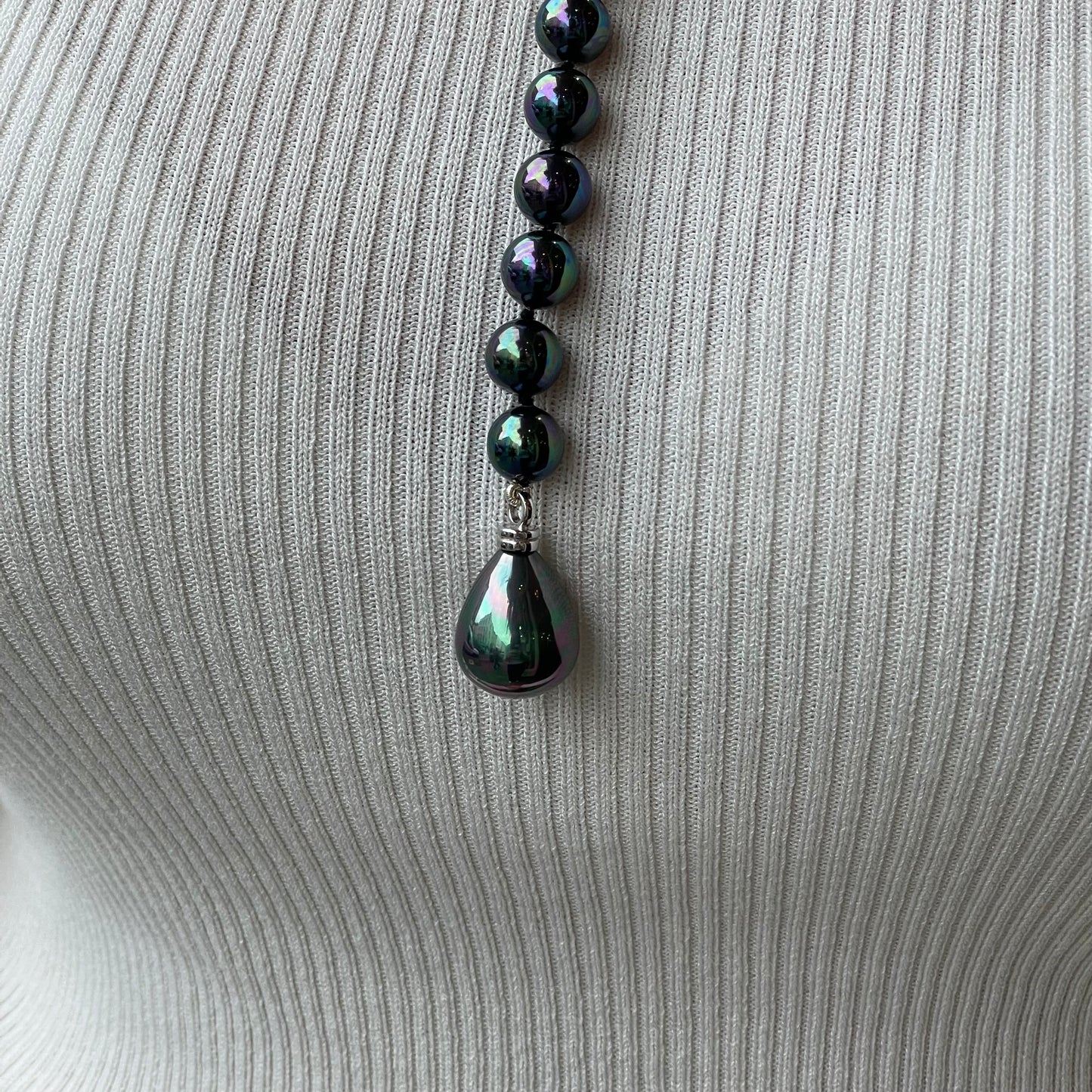 Silver Tahiti Shell Pearl Lariat Necklace | 60cm - John Ross Jewellers