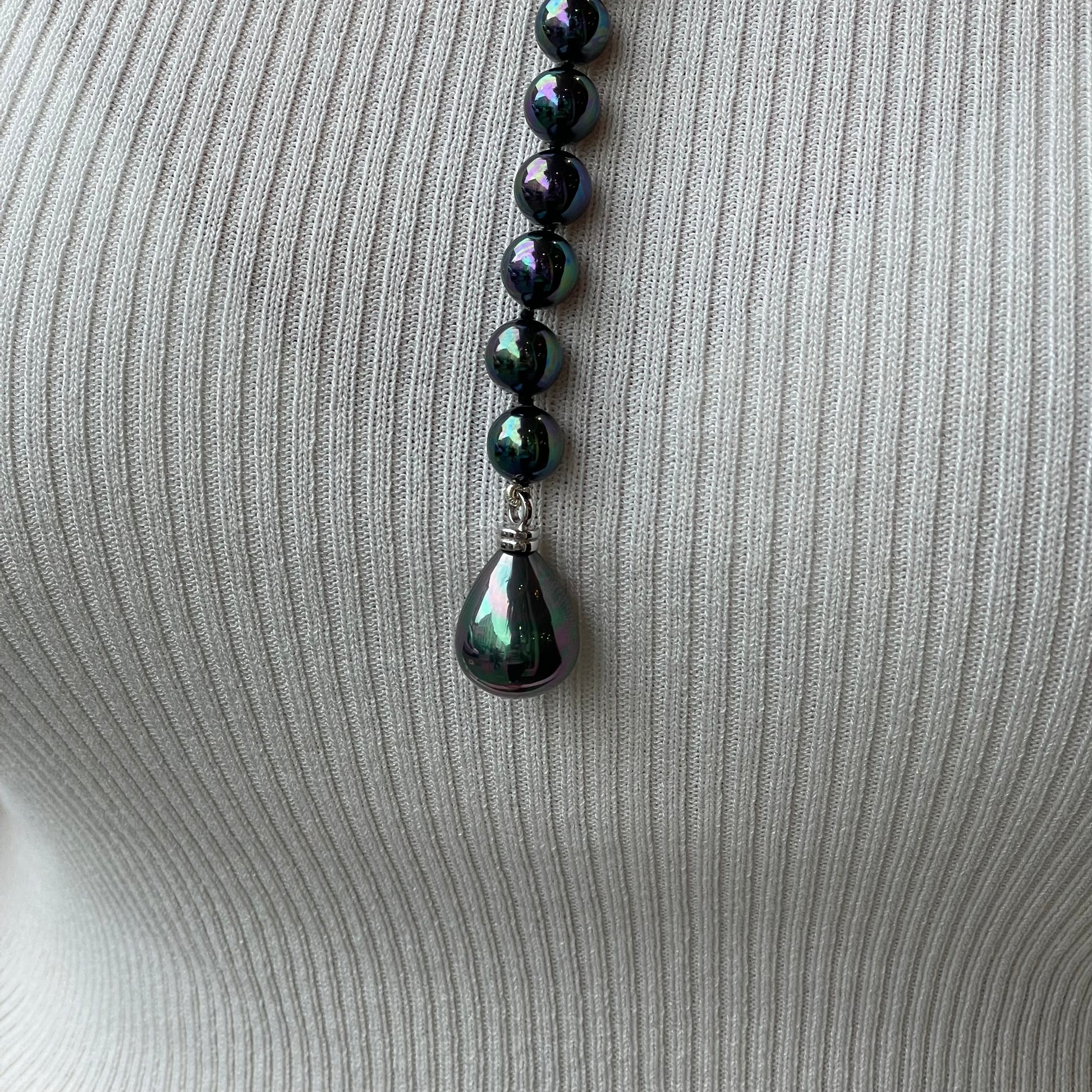 Silver Tahiti Shell Pearl Lariat Necklace | 60cm - John Ross Jewellers