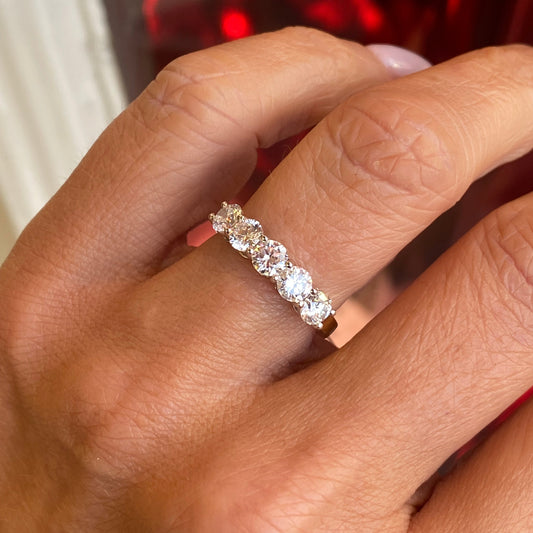 18ct Gold Five Stone Lab Eternity Ring | 1.55ct