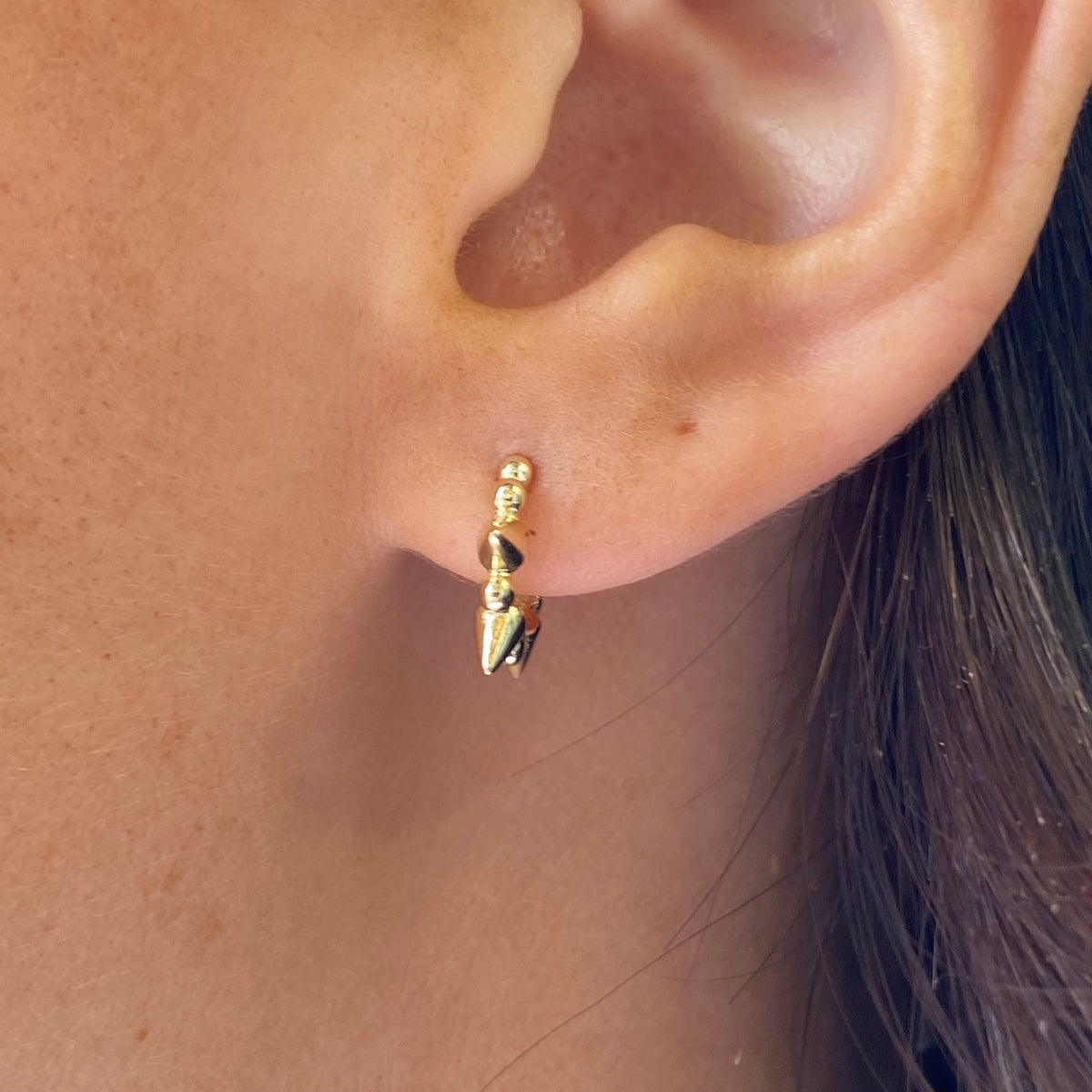Sunshine Spiked Huggie Hoop Earrings