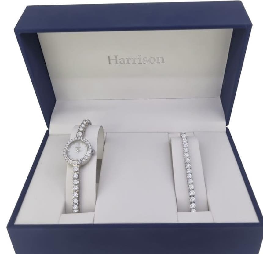 Harrison Silver Watch and Bracelet Set