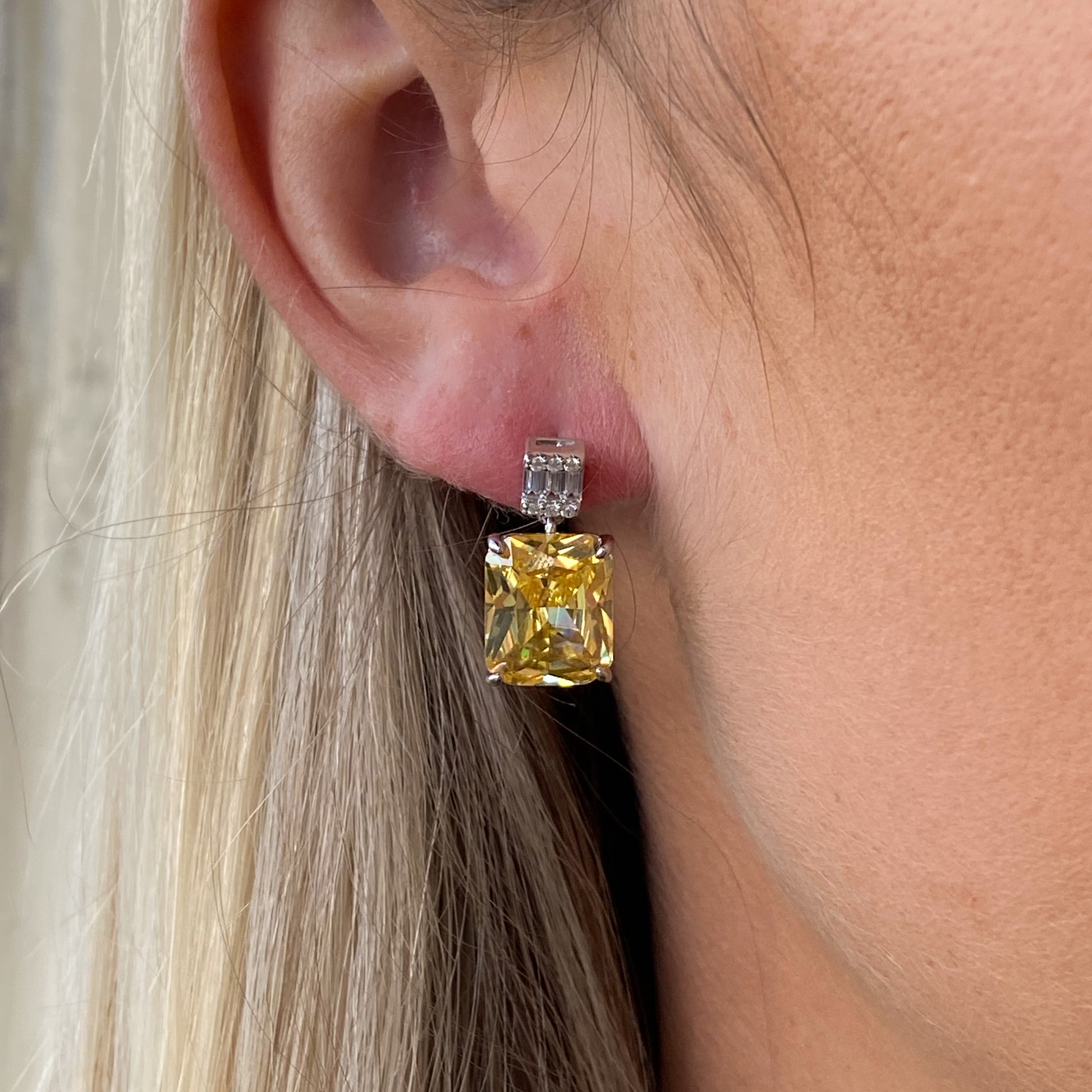 Silver Sarah CZ Drop Earrings - John Ross Jewellers