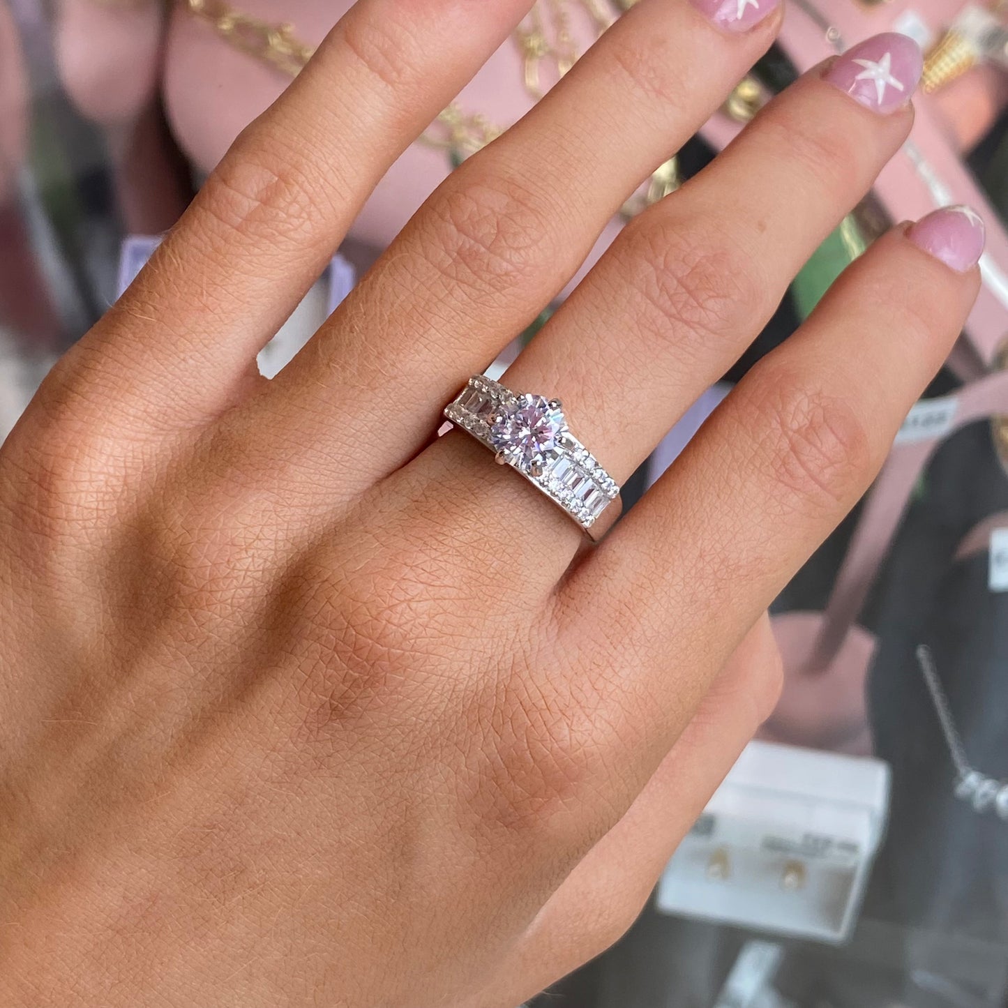 Silver CZ Statement Solitaire Ring - John Ross Jewellers