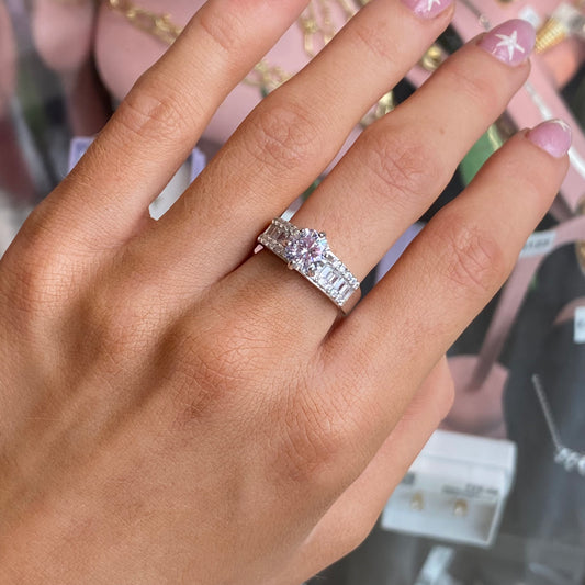 Silver CZ Statement Solitaire Ring - John Ross Jewellers