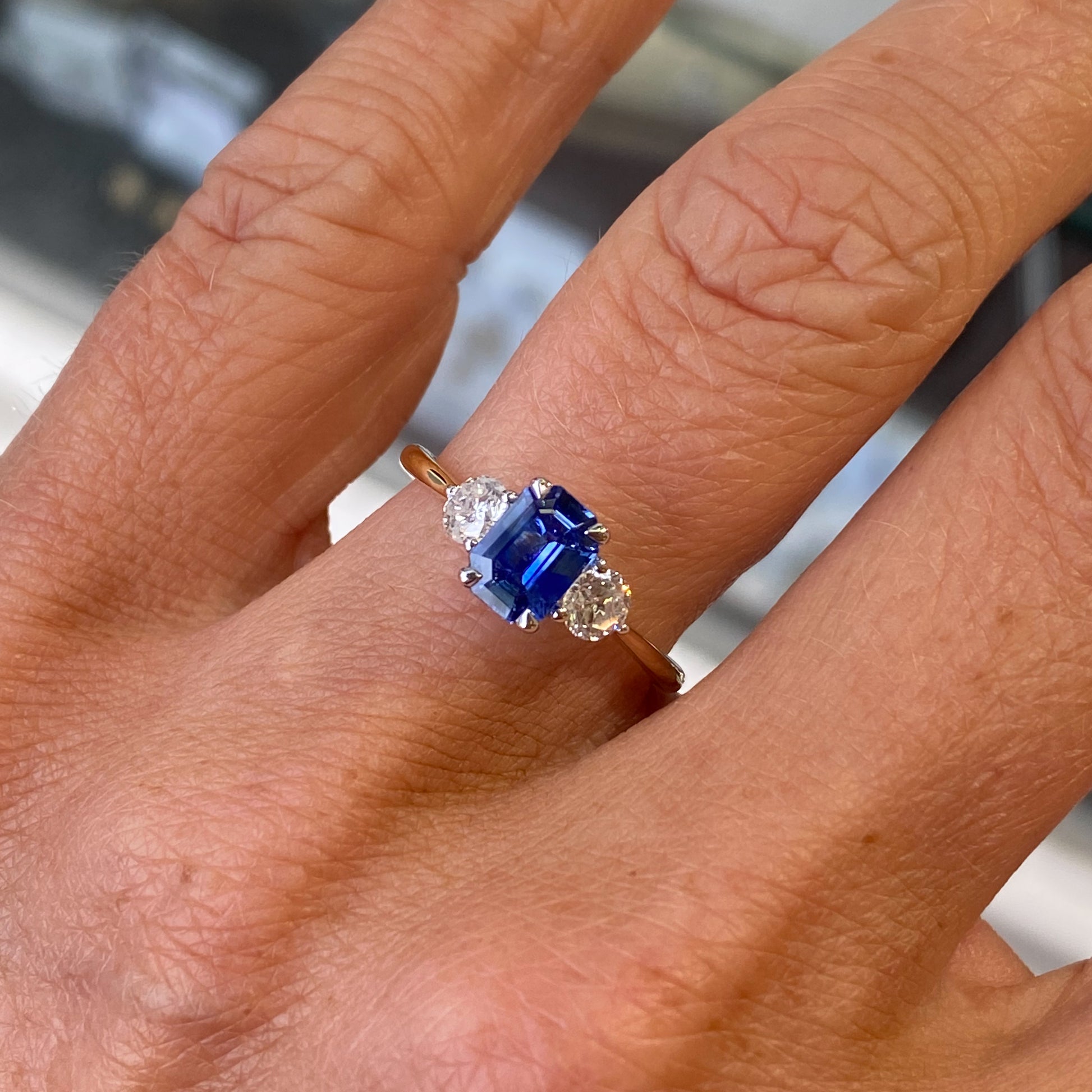 18ct Gold Sapphire Diamond Engagement Ring