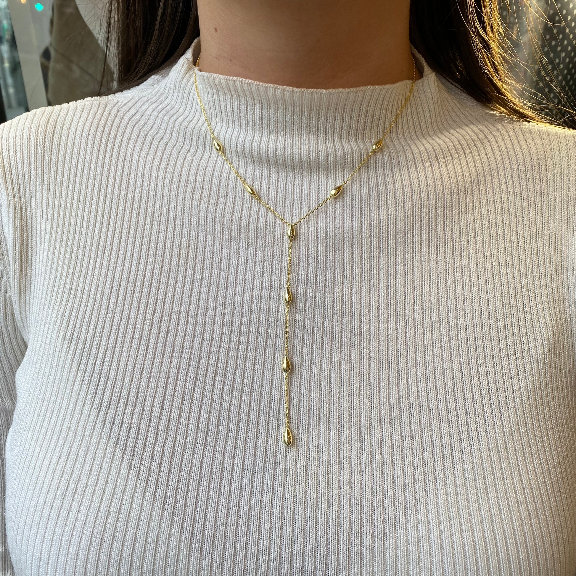 Sunshine Teardrops Lariat Necklace | 40+5cm - John Ross Jewellers