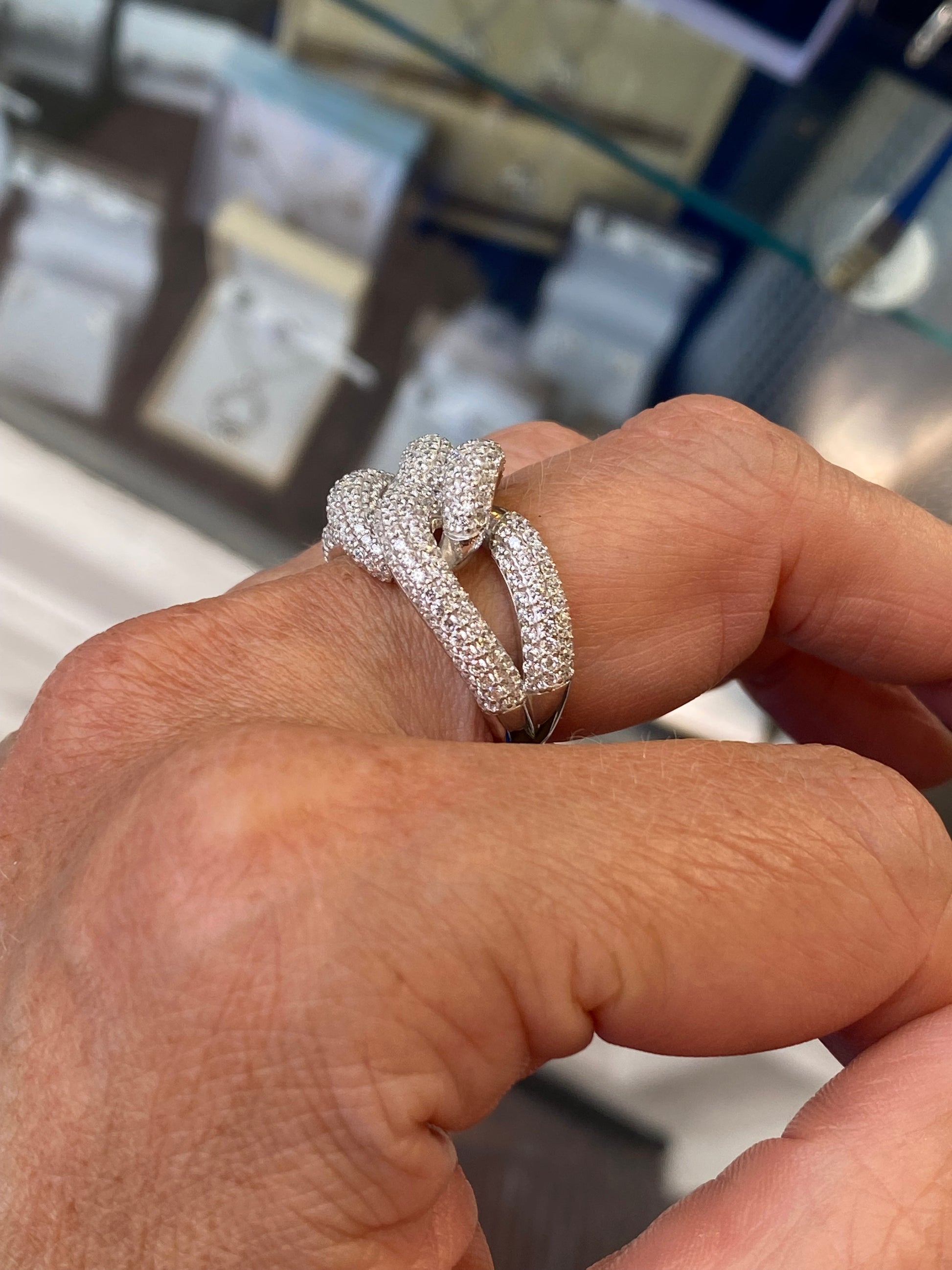 Silver CZ Loveknot Ring - John Ross Jewellers