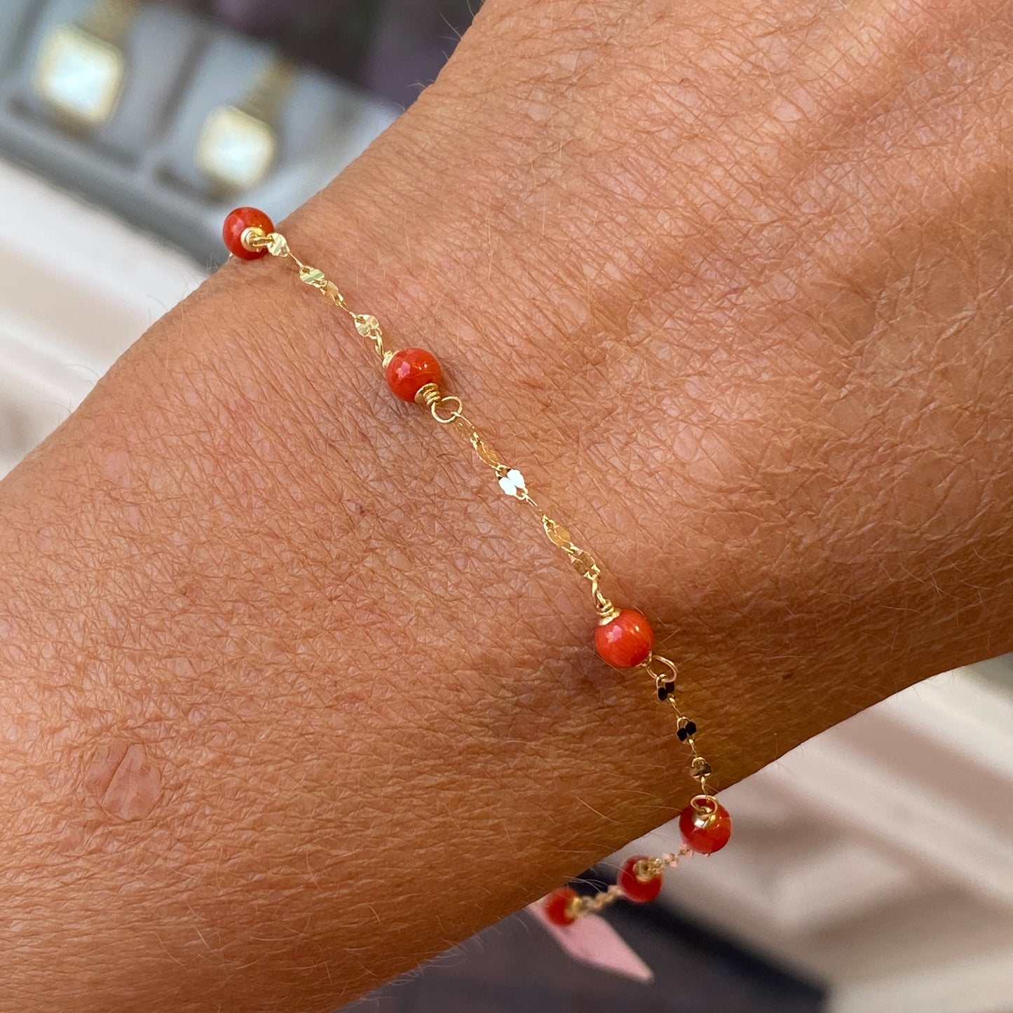 18ct Gold Red Coral Tiziano Bracelet