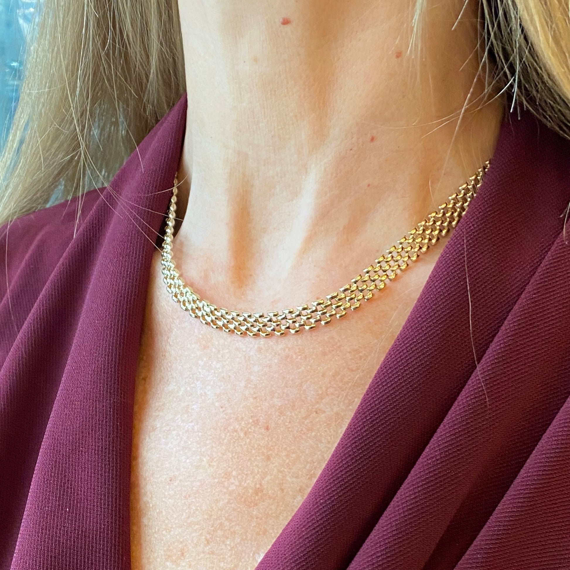9ct Gold Panther Necklace | 46cm - John Ross Jewellers