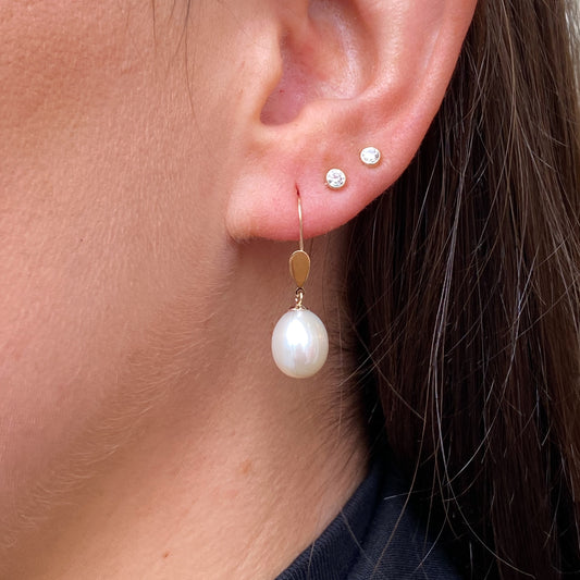 9ct Gold Pearl Drop Earrings