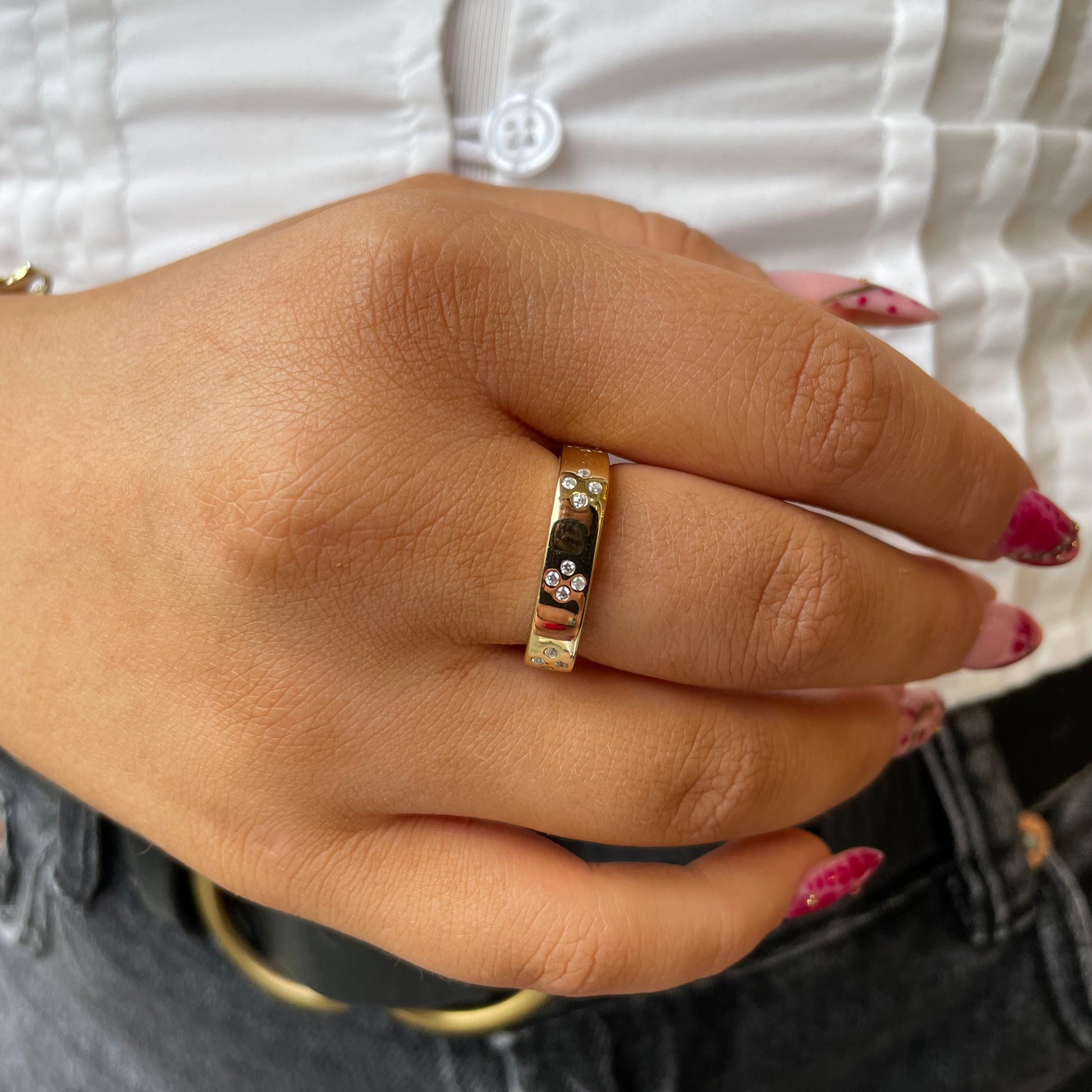 Sunshine CZ Quatrefoil Square Ring - John Ross Jewellers