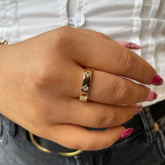 Sunshine CZ Quatrefoil Square Ring - John Ross Jewellers