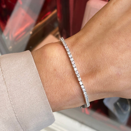 Sunshine 2mm CZ tennis Bracelet | 18cm - John Ross Jewellers