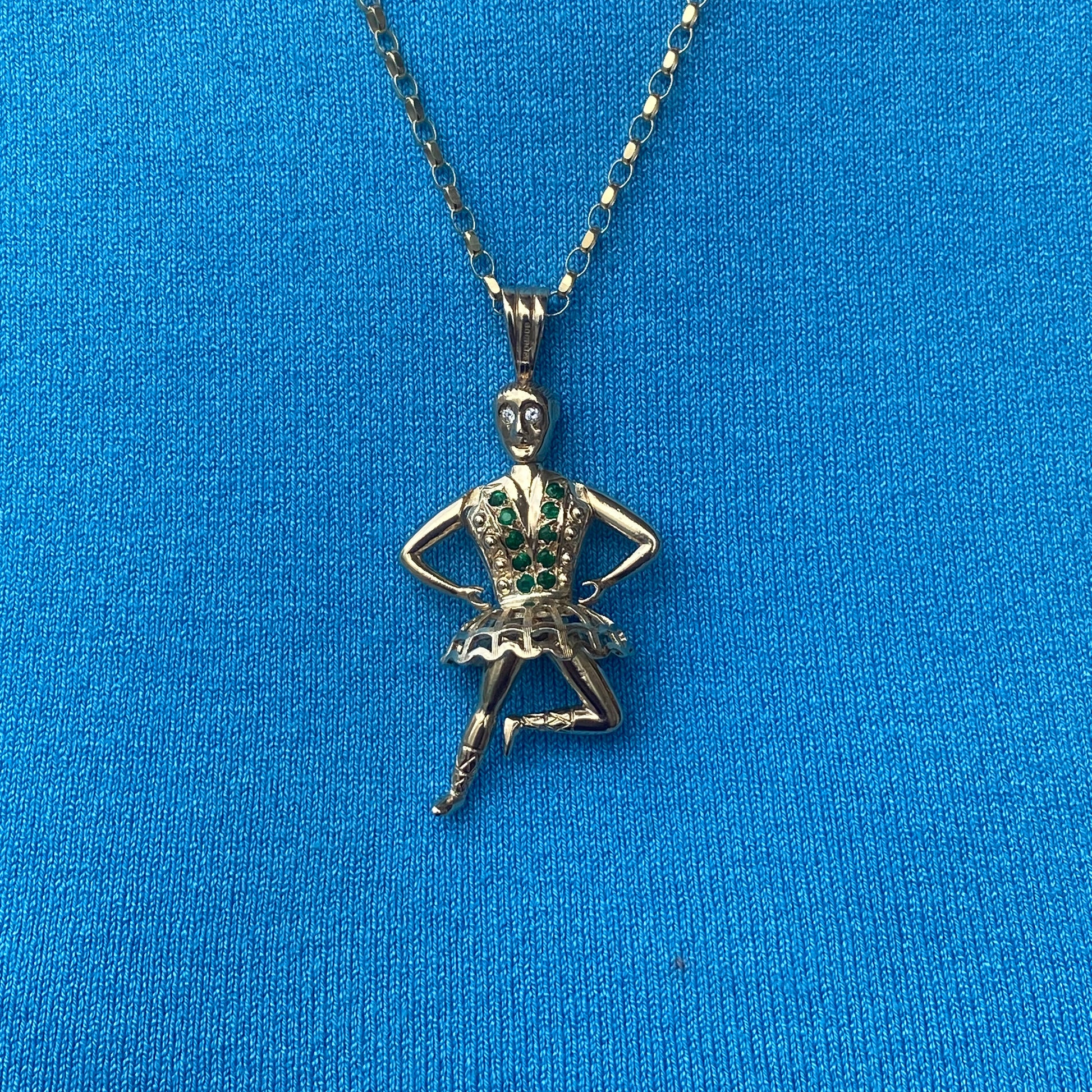 9ct Gold Stone Set Jester Pendant - John Ross Jewellers