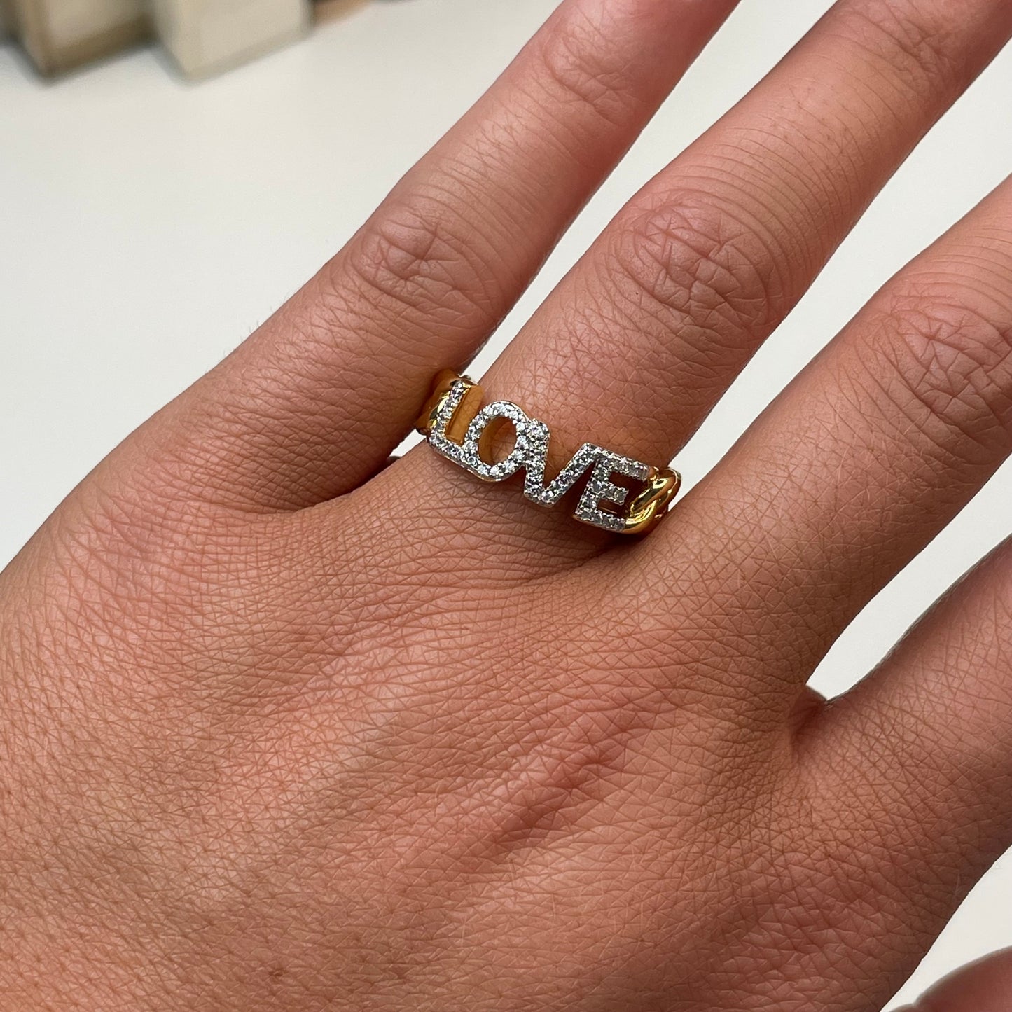 Sunshine CZ LOVE Ring - John Ross Jewellers