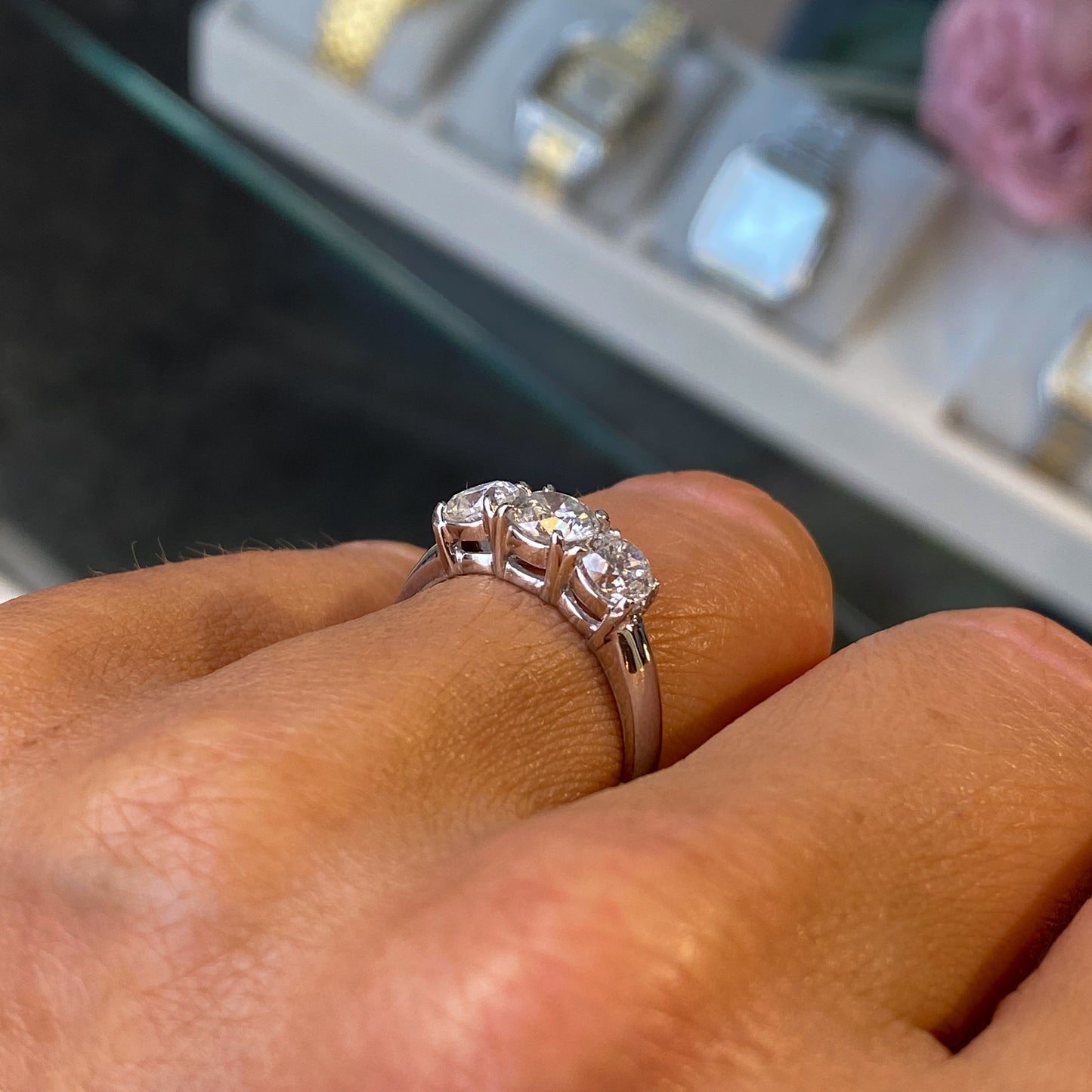 Platinum Trilogy Diamond Engagement Ring - John Ross Jewellers