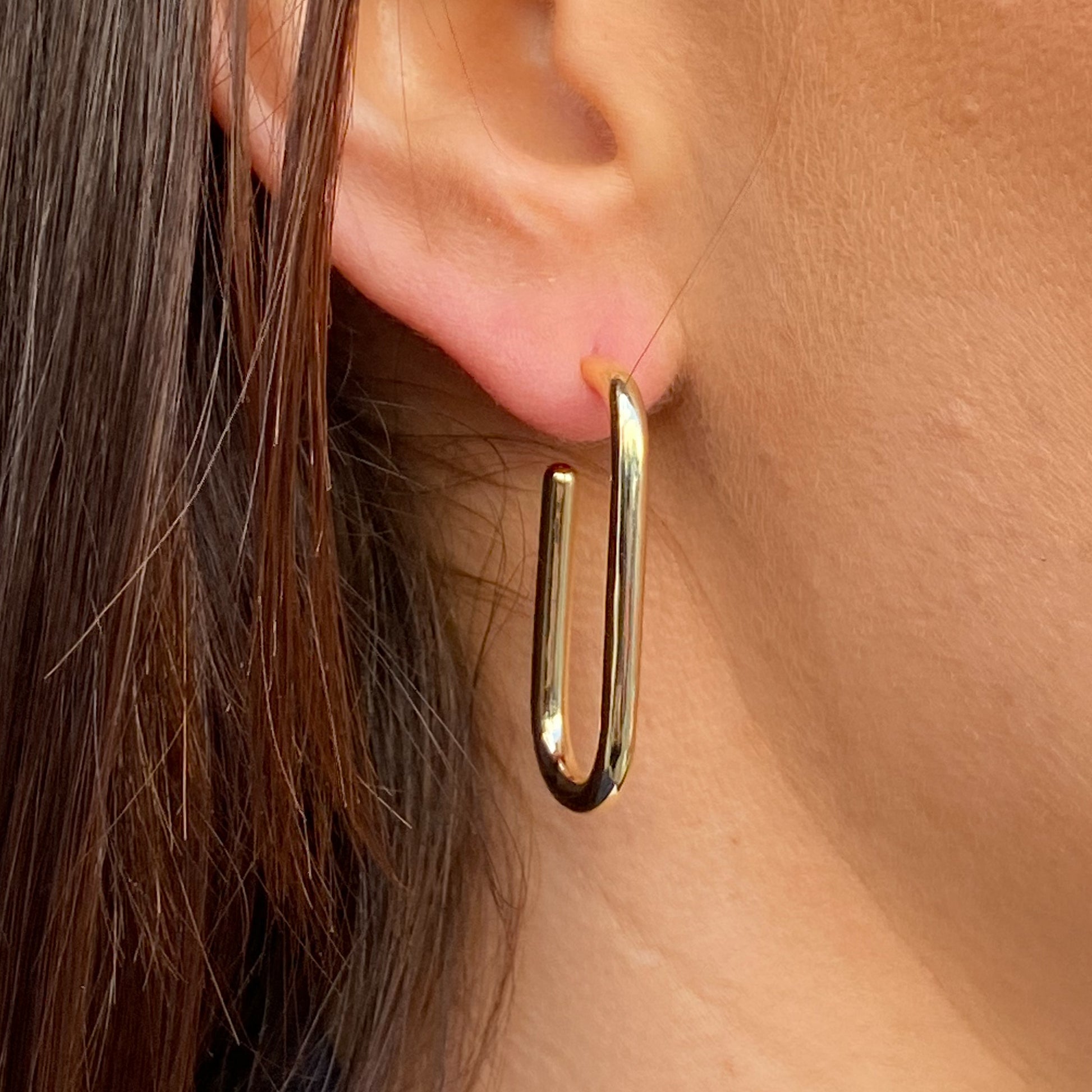 Sunshine Elongated J Hoop Earrings - John Ross Jewellers