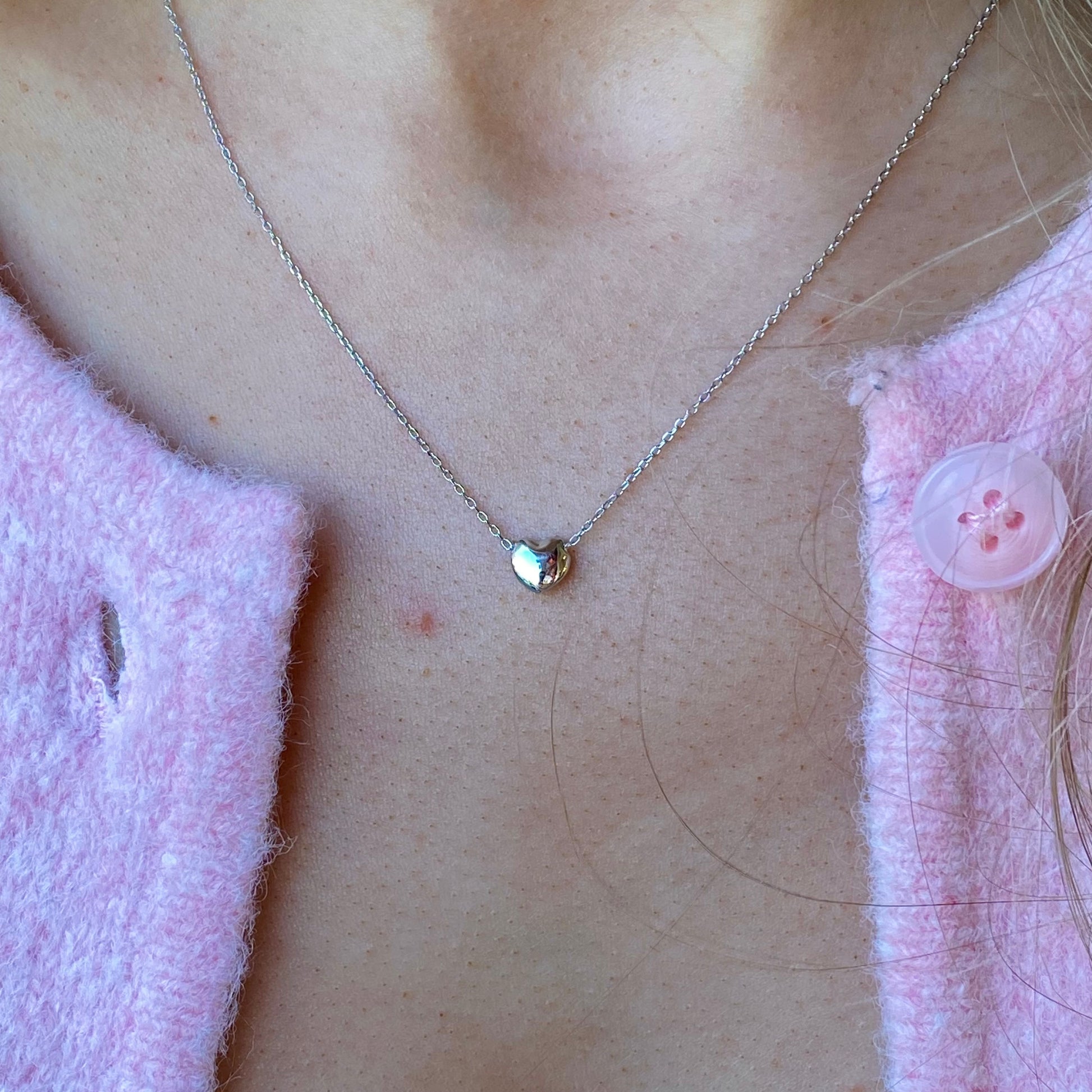 Silver Darling Heart Slider Necklace | 40+3cm - John Ross Jewellers