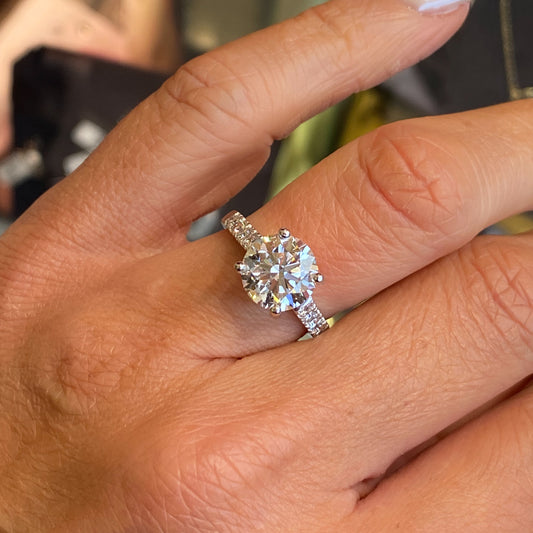 Platinum Solitaire Engagement Ring | Certificated Lab 3.01ct - John Ross Jewellers