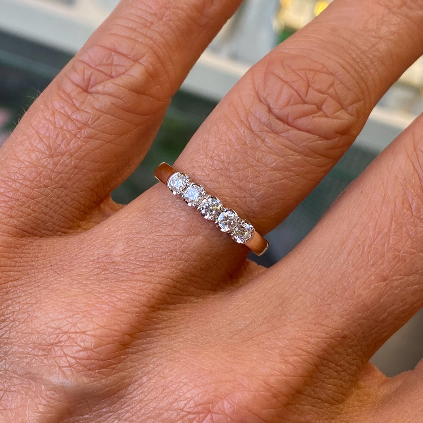 18ct Gold Five Stone Diamond Set Wedding/Eternity Ring | 0.36ct - John Ross Jewellers